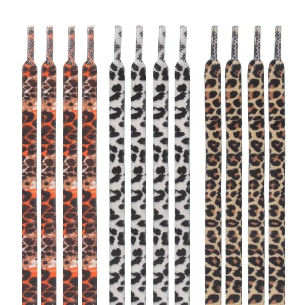 Lace Replacement Flat - 1쌍 120CM 패션 레오파드 프린트 스니커즈