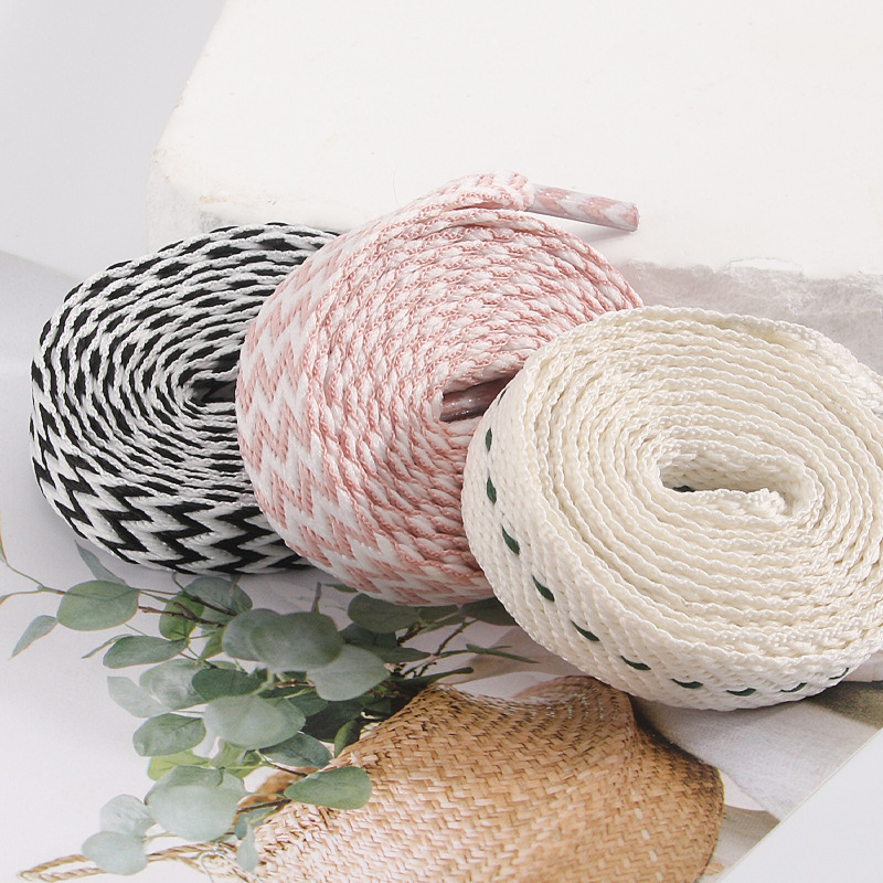 1 쌍 새로운 1.5CM 와이드 웨이브 지방 신발 끈  - Lace Replacement Flat 리뷰 및 가격