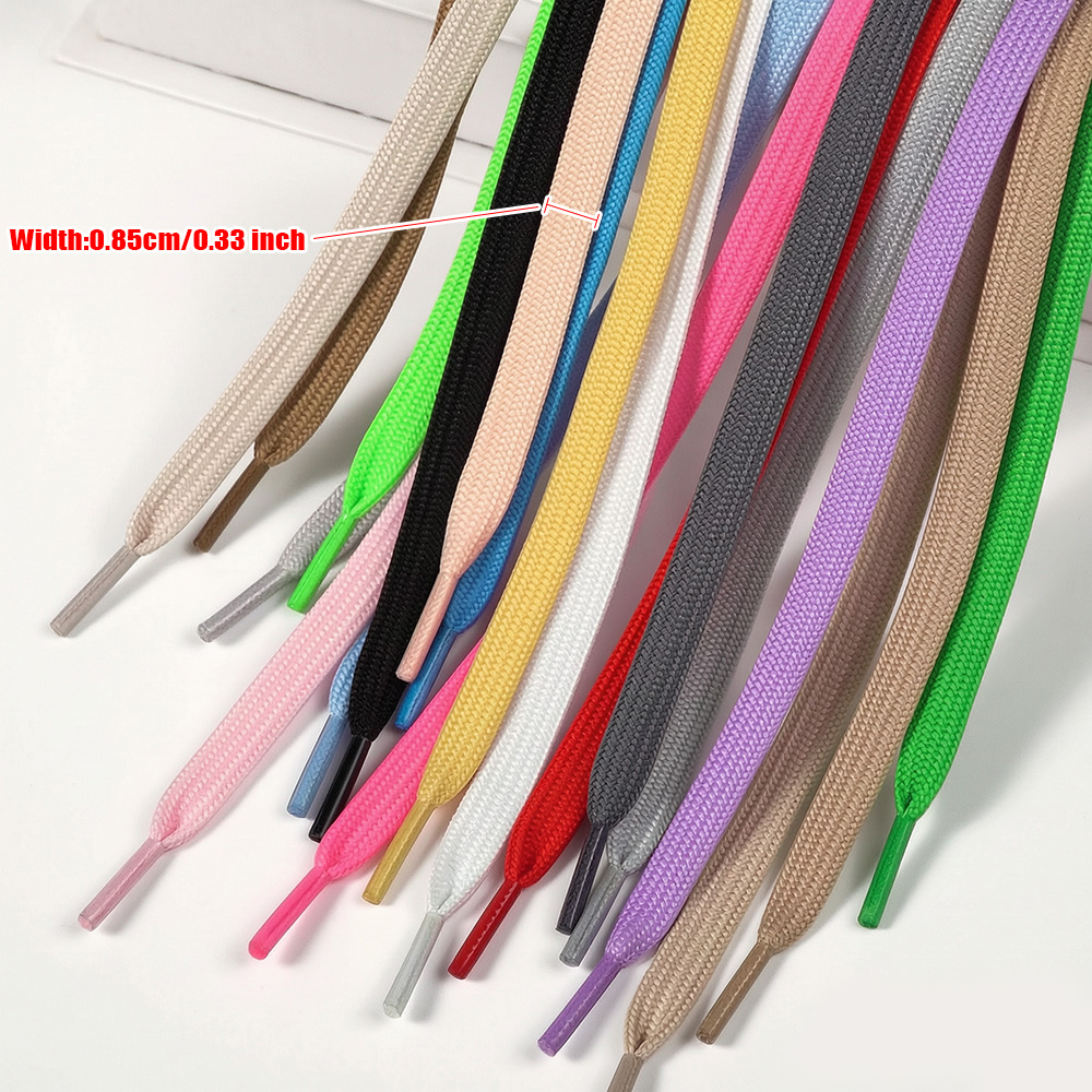 4개(2쌍) 평면 신발끈 0.8cm 이중 레이어 폴리에 - Lace Replacement Flat 리뷰 및 가격