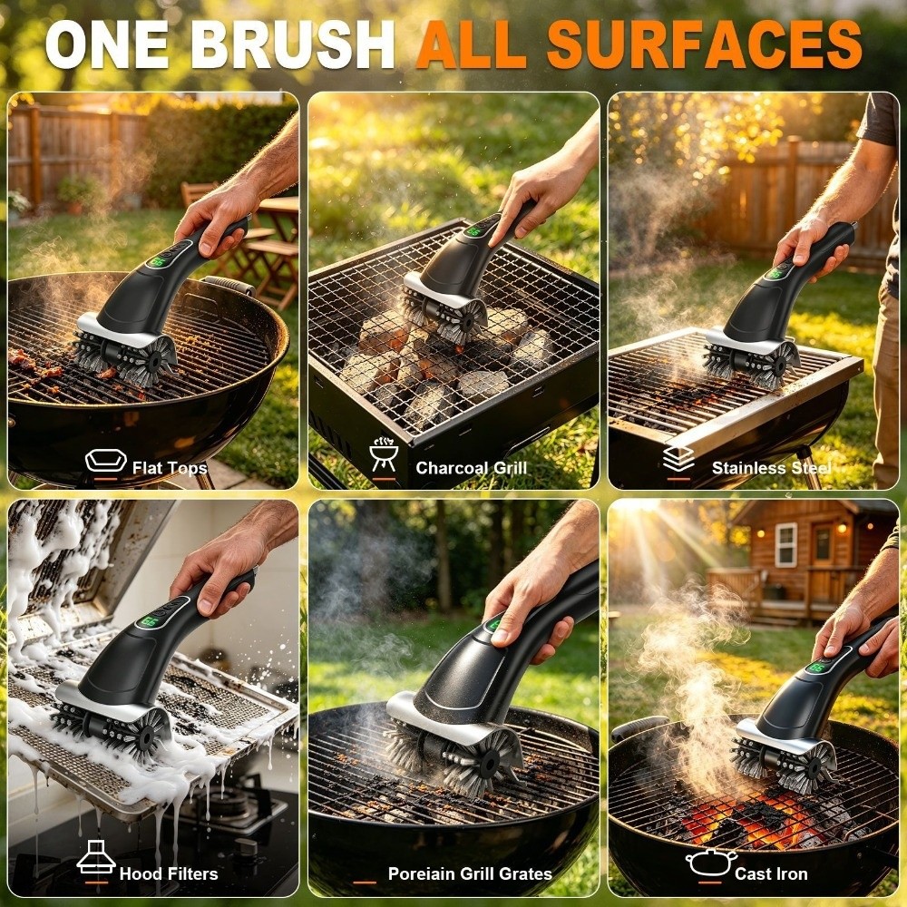 2단 속도 설정 전기 그릴 브러시, 충전식 탈착식 헤드 - Brush Bristle Set 리뷰 및 가격
